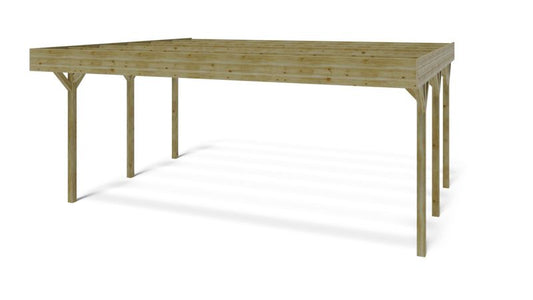 Carport ALTANKA 6,06 x 5,03 m – 30,48 m², træ, 1 stk.