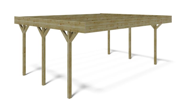 Carport ALTANKA 6,06 x 5,03 m – 30,48 m², træ, 1 stk.