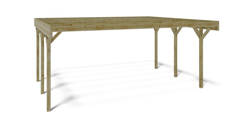 Carport ALTANKA 6,06 x 5,03 m – 30,48 m², træ, 1 stk.