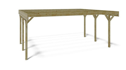 Carport ALTANKA 6,06 x 5,03 m – 30,48 m², træ, 1 stk.