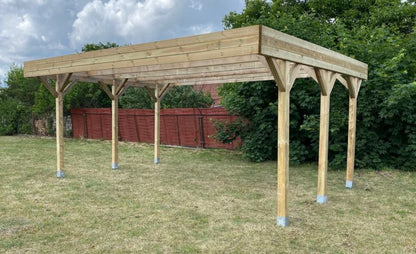 Carport ALTANKA 6,06 x 5,03 m – 30,48 m², træ, 1 stk.