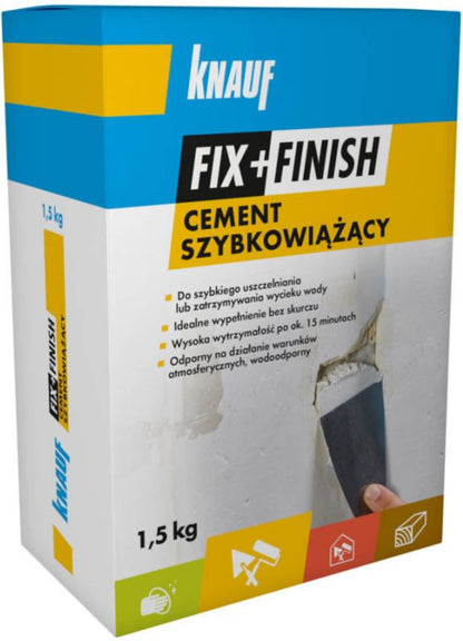 Hurtighærdende Cement Fix Finish 1,5 kg Grå