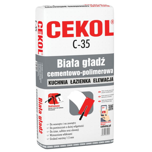 Cement-polymer hvid spartelmasse Cekol C-35 5 kg