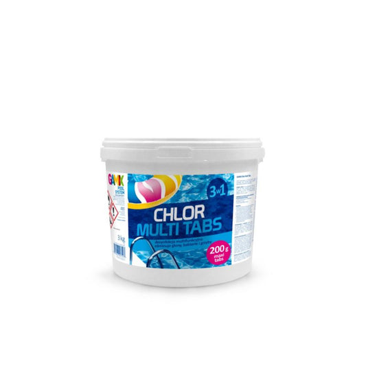 Multi-tabs klor til pool 200 g Gamix 3 kg