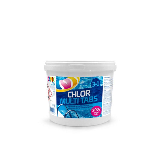 Multi-tabs klor til pool 200 g Gamix 5 kg