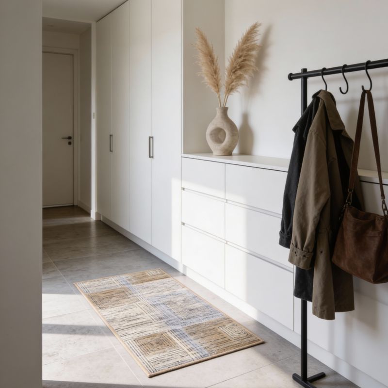 Gulvløber 60x100 cm Beige Antiskrid Polyester