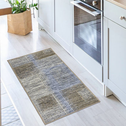Gulvløber 60x100 cm Beige Antiskrid Polyester