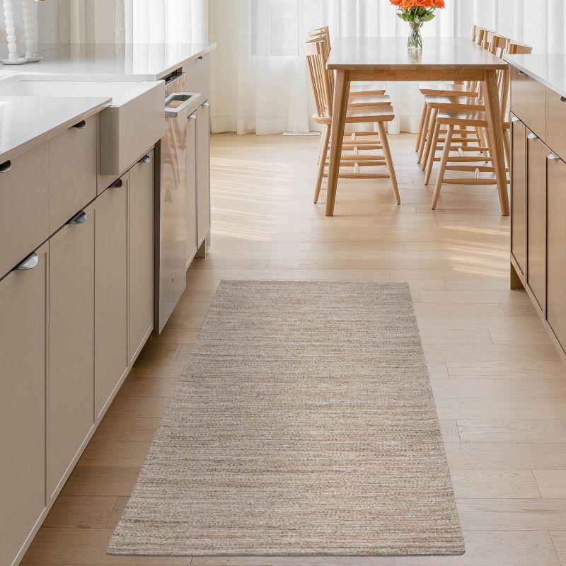Antiskridmåtte 75x160 cm Beige Fladvævet Polyester