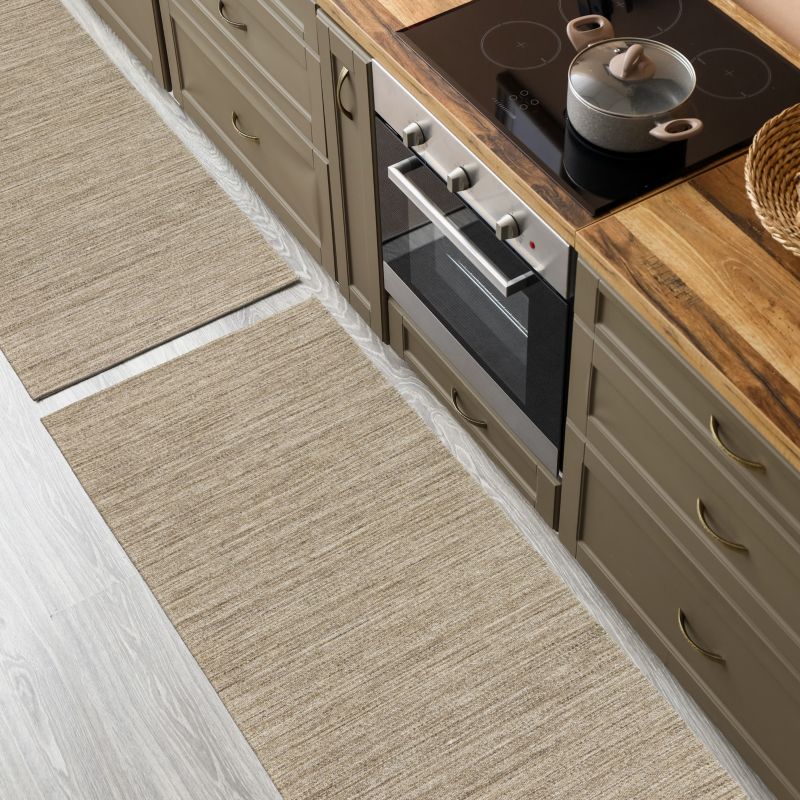 Antiskridmåtte 75x160 cm Beige Fladvævet Polyester