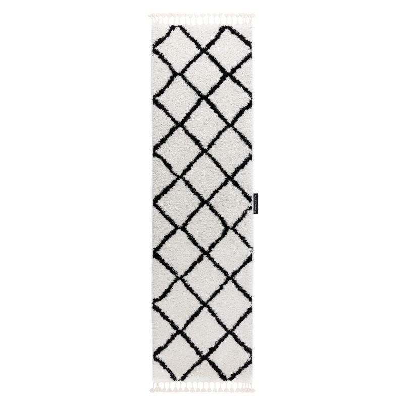 Chodnik Berber 80x250 cm Hvid Polypropylen GR3597