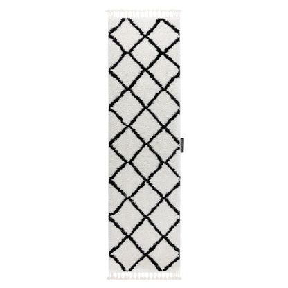 Chodnik Berber 80x250 cm Hvid Polypropylen GR3597