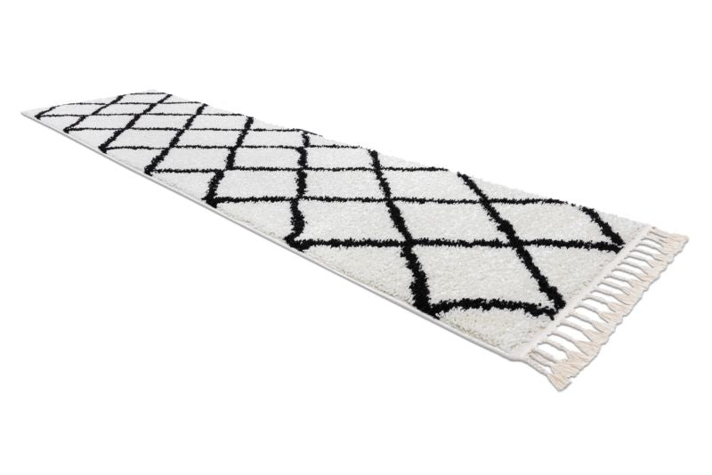 Chodnik Berber 80x250 cm Hvid Polypropylen GR3597