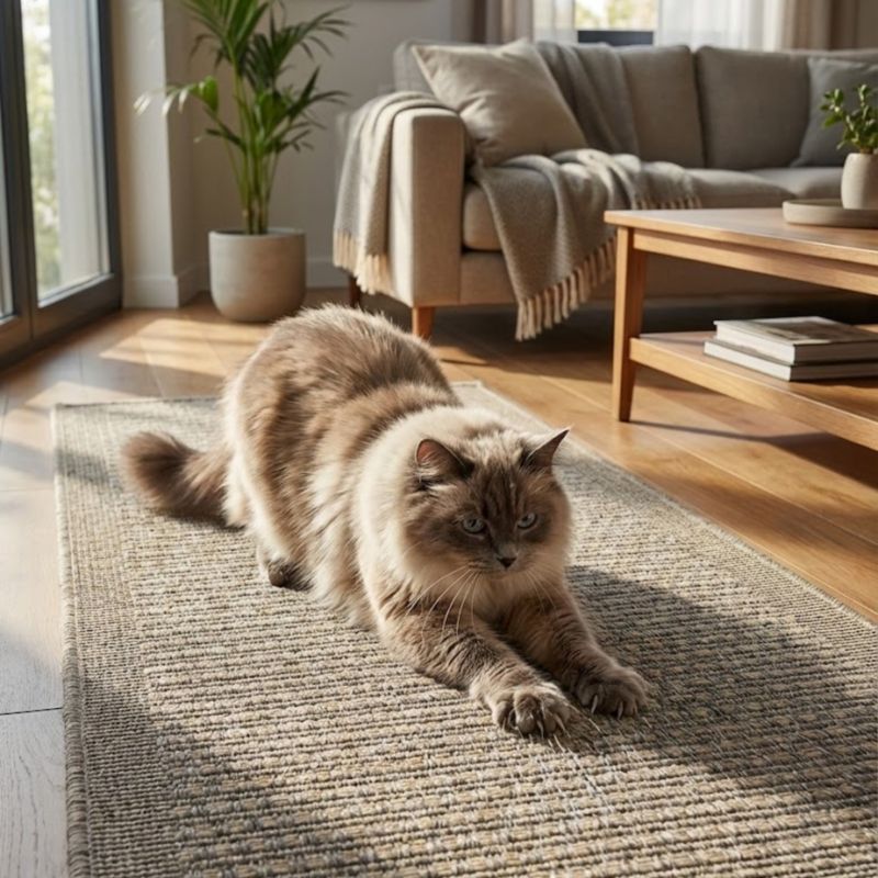 Fladvævet Løber 68x114 cm Beige med Ramme 1 stk