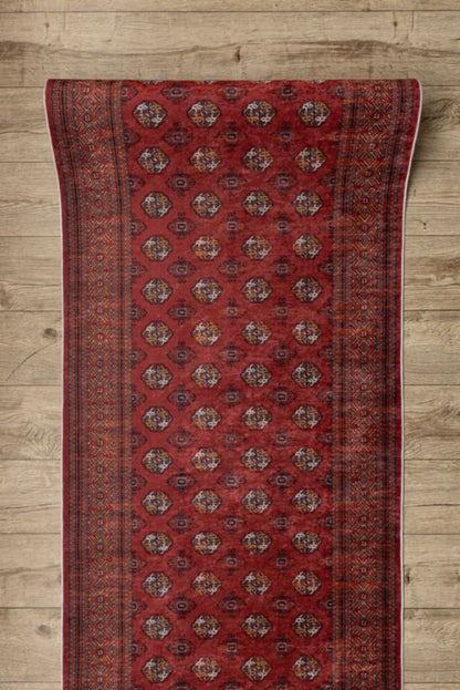 Løber 100x950 cm Rød Polyester Antiskrid