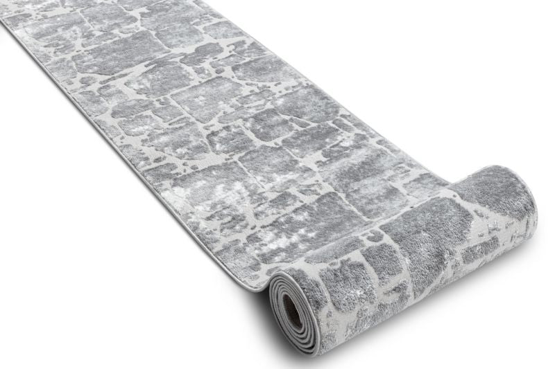 Gangtæppe 150x550 cm Grå Polyester-Polypropylen