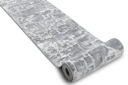 Gangtæppe 150x550 cm Grå Polyester-Polypropylen