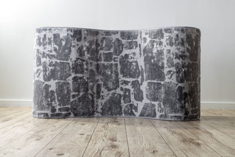 Gangtæppe 150x550 cm Grå Polyester-Polypropylen