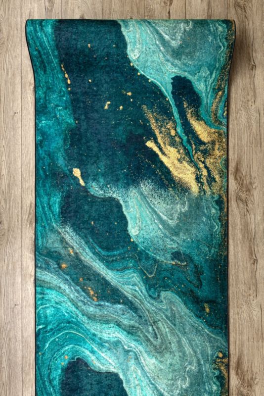 Chodnik 80x300 cm Grøn Polyester