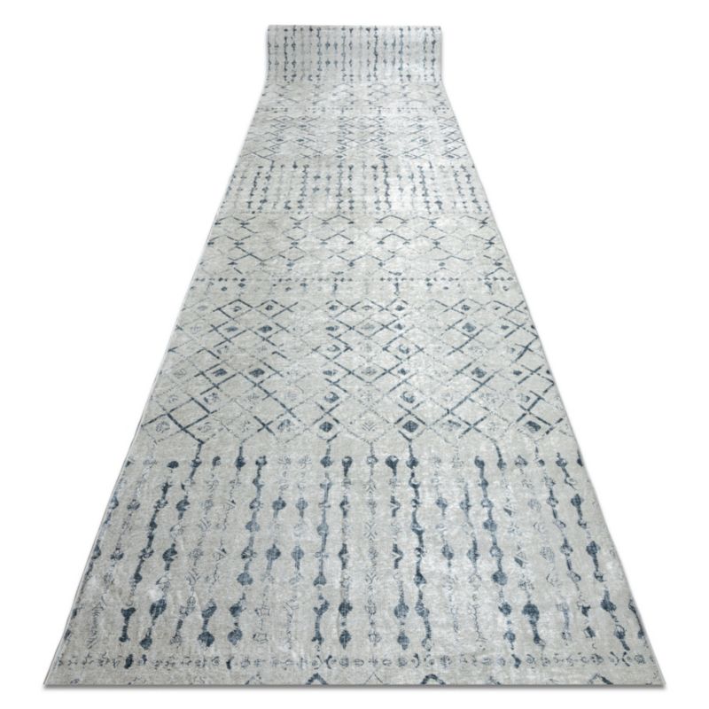 Gulvløber 80x390 cm Antiskrid Polyester Grå