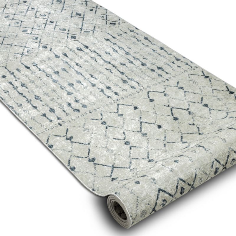 Gulvløber 80x390 cm Antiskrid Polyester Grå