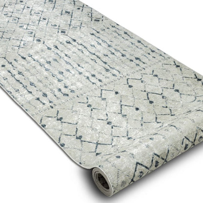Gulvløber 80x390 cm Antiskrid Polyester Grå