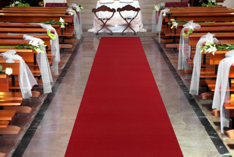 Chodnik 80x450 cm Bordo Poliamid 210409