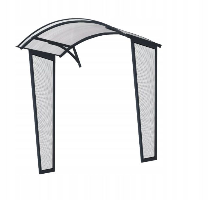 Sidevæg til Buet Døroverdækning 180x50x30 cm Gennemsigtig Polycarbonat