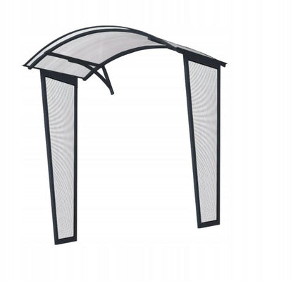 Sidevæg til Buet Døroverdækning 180x50x30 cm Gennemsigtig Polycarbonat