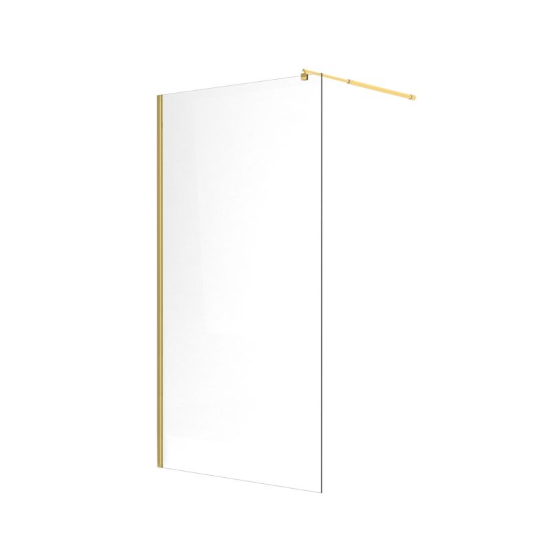 Walk-in Brusevæg 90x195 cm Guld Hærdet Glas