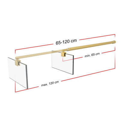 Walk-in Brusevæg 90x195 cm Guld Hærdet Glas