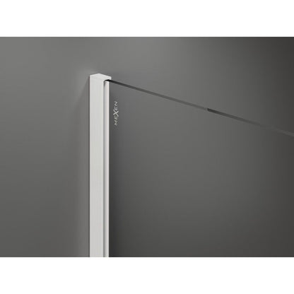 Walk-in brusevæg Mexen Kioto 90 x 200 cm, transparent 8 mm, hvid