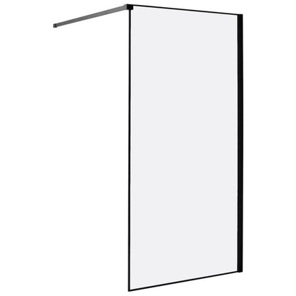Bruseskærm 100 x 190 cm Gennemsigtigt Glas Sort Ramme