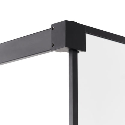 Bruseskærm 100 x 190 cm Gennemsigtigt Glas Sort Ramme