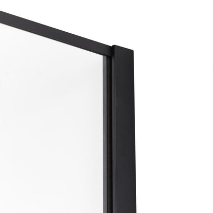 Bruseskærm 100 x 190 cm Gennemsigtigt Glas Sort Ramme