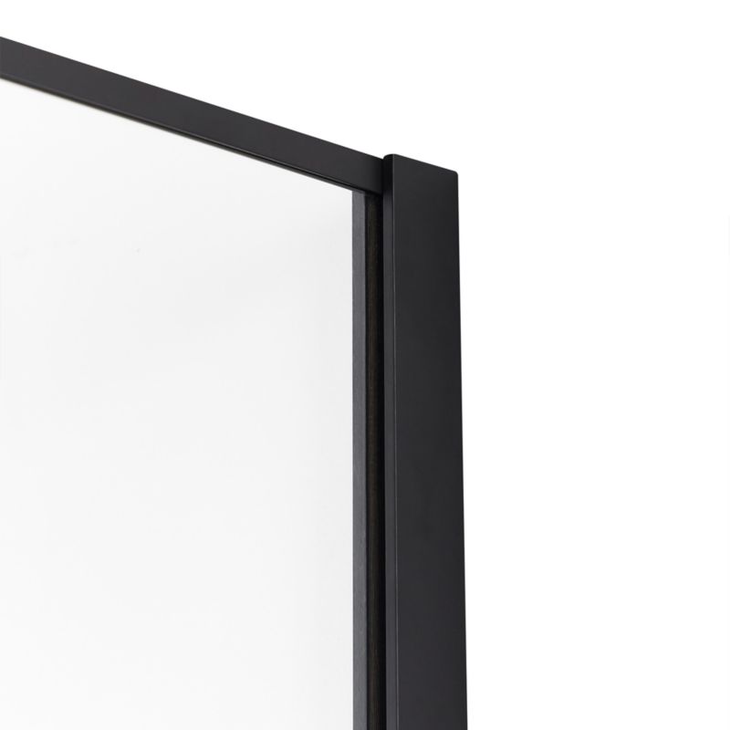Bruseskærm 100 x 190 cm Gennemsigtigt Glas Sort Ramme