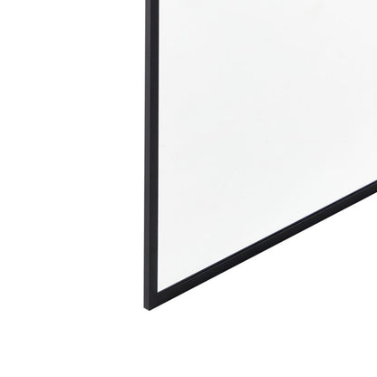 Bruseskærm 100 x 190 cm Gennemsigtigt Glas Sort Ramme