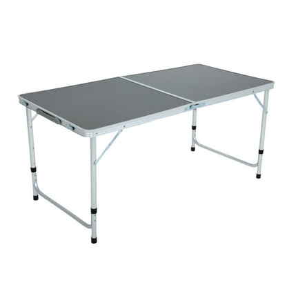 Mørkegråt campingbord Agis med 4 grå foldestole, mål 120 x 60 x 70 cm, 1 sæt