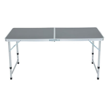 Mørkegråt campingbord Agis med 4 grå foldestole, mål 120 x 60 x 70 cm, 1 sæt