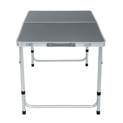 Mørkegråt campingbord Agis med 4 grå foldestole, mål 120 x 60 x 70 cm, 1 sæt