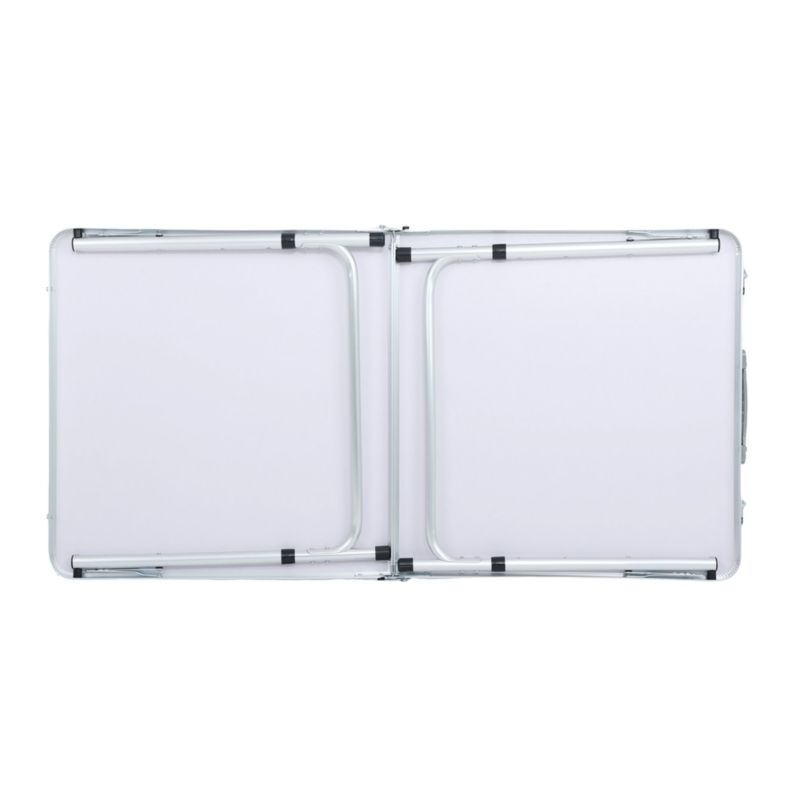 Mørkegråt campingbord Agis med 4 grå foldestole, mål 120 x 60 x 70 cm, 1 sæt