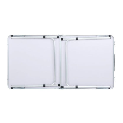 Mørkegråt campingbord Agis med 4 grå foldestole, mål 120 x 60 x 70 cm, 1 sæt