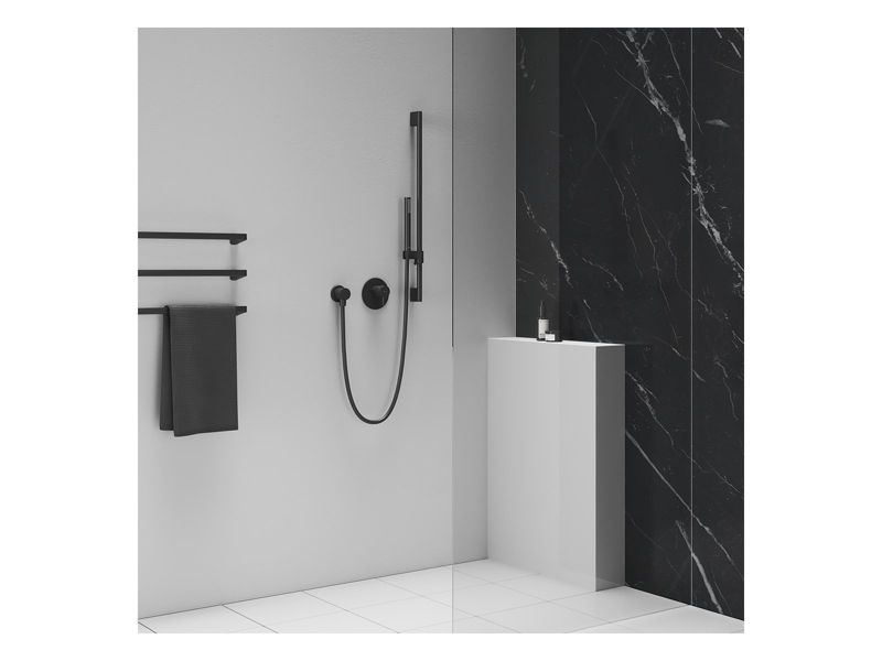 Vægmonteret Bruseudløb Sort Mat 60x60 mm