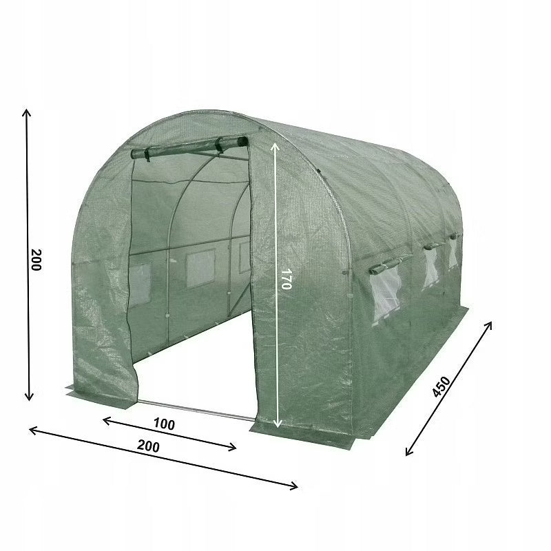 Cover til Drivhustunnel 2x4,5 m Grøn UV 9 m²