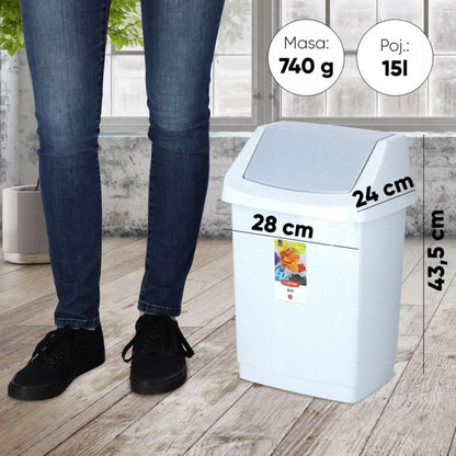 Curver vippeaffaldsspand 15 L granitgrå 1 stk.