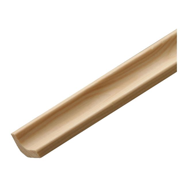 Uden knaster konkav fyrretræs kvartvalset liste 18 x 18 x 2400 mm