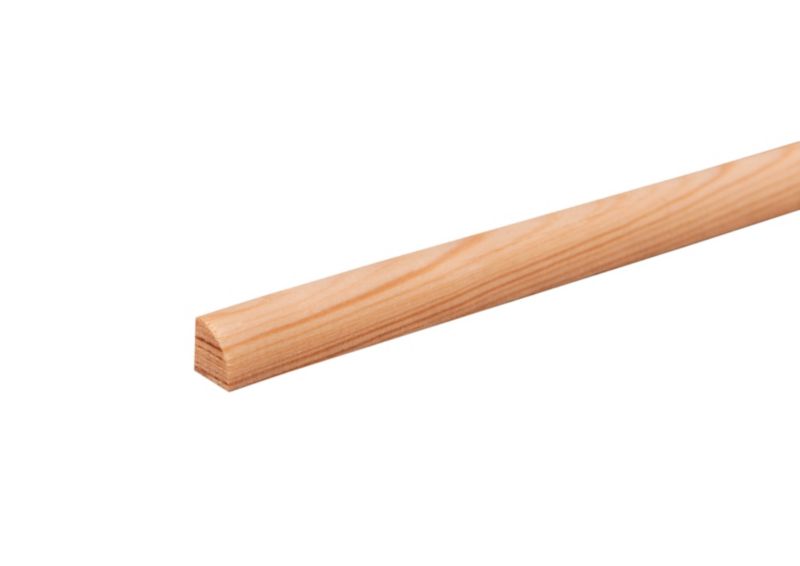 Fyrretræs kvartvalset liste uden knaster, buet 12 x 12 x 900 mm