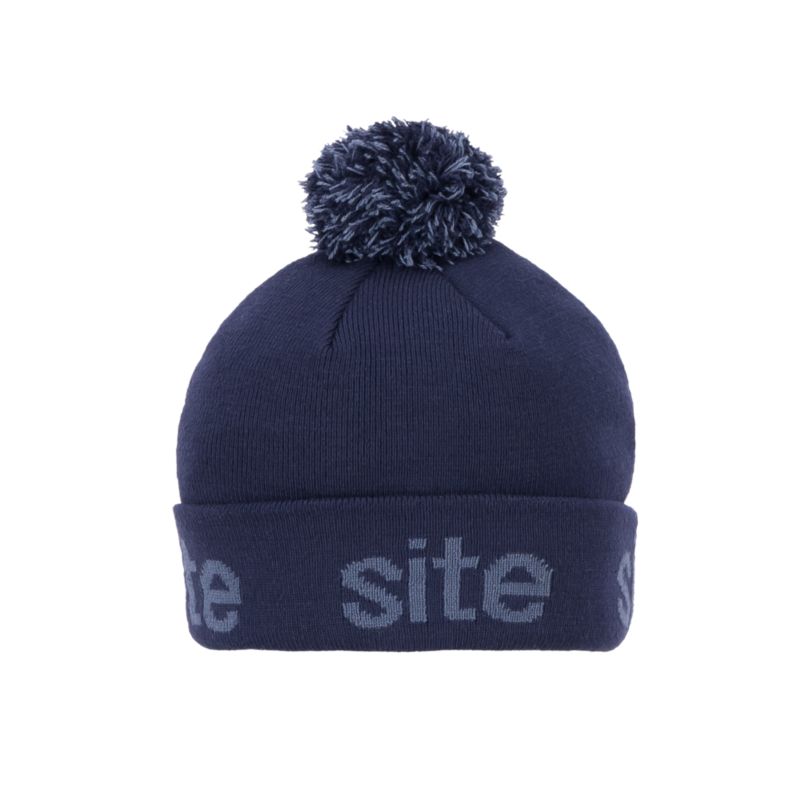 Site pomponhue i navyblå