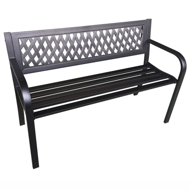 Sort havebænk KAlia med stålben, bredde 122 cm, 1 stk.