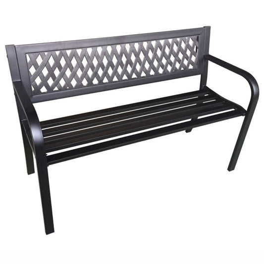Sort havebænk KAlia med stålben, bredde 122 cm, 1 stk.