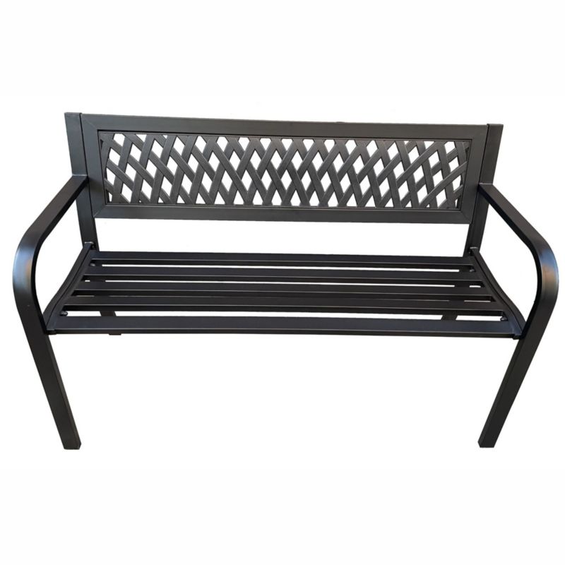 Sort havebænk KAlia med stålben, bredde 122 cm, 1 stk.